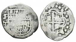 Felipe IV (1621-1665). 1 real. Potosí. T. (Cal-tipo 230). Ag. 2,81 g. BC+. Est...12,00.