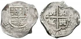 Felipe IV (1621-1665). 4 reales. Sevilla. (R). (Cal-tipo 163). Ag. 13,46 g. Ensayador, valor y fecha no visibles. Ordinal del rey parcialmente visible...