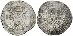 Carlos II (1665-1700). Patagón. 1685. Bruselas. (Vic-423). (Dav-4491). Ag. 27,75 g. MBC. Est...140,00.