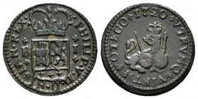 Felipe V (1700-1746). 1 maravedí. 1820. Barcelona. (Cal-1944). Ae. 1,91 g. MBC+. Est...20,00.