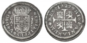 Felipe V (1700-1746). 1/2 real. 1727. Cuenca. JJ. (Cal-1735). Ag. 1,27 g. PHILIPPVS. Escasa. MBC-. Est...60,00.