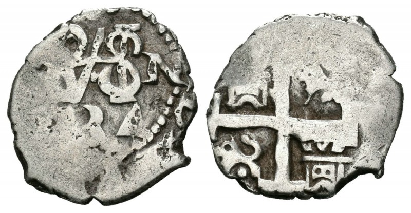 Felipe V (1700-1746). 1/2 real. 1734. Lima. N. (Cal-1780). Ag. 1,69 g. MBC-. Est...