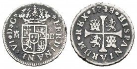 Fernando VI (1746-1759). 1/2 real. 1748. Madrid. JB. (Cal-649). Ag. 1,37 g. MBC-. Est...20,00.
