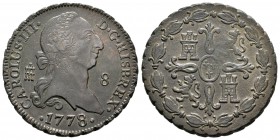 Carlos III (1759-1788). 8 maravedís. 1778. Segovia. (Cal-1920). Ae. 11,44 g. Cuño sucio. MBC+. Est...35,00.