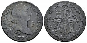Carlos III (1759-1788). 8 maravedís. 1779. Segovia. (Cal-1889). Ae. 11,87 g. MBC-. Est...25,00.
