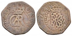 Carlos III (1759-1788). 4 cornados. 1784. Pamplona. (Cal-1880). Ae. 2,86 g. Fecha completa. BC+. Est...30,00.