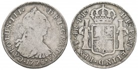 Carlos III (1759-1788). 4 reales. 1778. Potosí. PR. (Cal-1182). Ag. 12,71 g. BC+. Est...60,00.