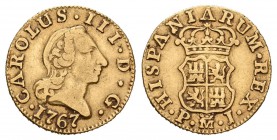 Carlos III (1759-1788). 1/2 escudo. 1767. Madrid. PJ. (Cal-761). Au. 1,66 g. MBC-. Est...110,00.