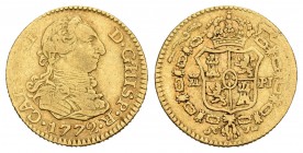 Carlos III (1759-1788). 1/2 escudo. 1772. Madrid. PJ. (Cal-766). Au. 1,76 g. MBC-. Est...100,00.