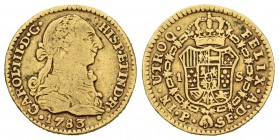 Carlos III (1759-1788). 1 escudo. 1783. Popayán. SF. (Cal-682). Au. 3,25 g. BC+. Est...100,00.
