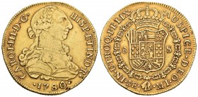 Carlos III (1759-1788). 8 escudos. 1780. Lima. MI. (Cal-36). (Cal onza-704). Au. 26,83 g. MBC/MBC+. Est...900,00.