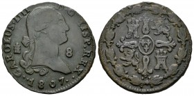 Carlos IV (1788-1808). 8 maravedís. 1807. Segovia. (Cal-1498). Ae. 10,28 g. MBC. Est...35,00.