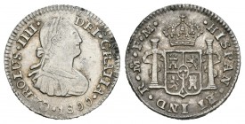 Carlos IV (1788-1808). 1/2 real. 1800. México. FM. (Cal-1294). Ag. 1,67 g. MBC+. Est...40,00.