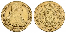 Carlos IV (1788-1808). 1 escudo. 1792. Madrid. MF. (Cal-491). MF. 3,42 g. MBC/MBC+. Est...120,00.