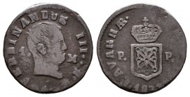 Fernando VII (1808-1833). 1 maravedí. 183... Pamplona. (Cal-tipo 465). Ae. 1,92 g. BC+. Est...20,00.