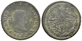Fernando VII (1808-1833). 4 maravedís. 1820. Jubia. (Cal-1573). Ae. 4,83 g. BC+. Est...12,00.