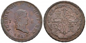 Fernando VII (1808-1833). 8 maravedís. 1819. Jubia. (Cal-1553). Ae. 10,28 g. Golpecitos. MBC+. Est...60,00.