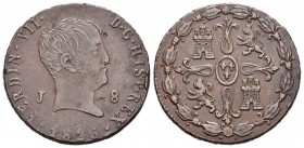 Fernando VII (1808-1833). 8 maravedís. 1826. Jubia. (Cal-1562). Ae. 10,86 g. MBC. Est...40,00.