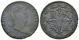 Fernando VII (1808-1833). 8 maravedís. 1815. Segovia. (Cal-1672). Ae. 12,56 g. Escasa. MBC/MBC-. Est...35,00.