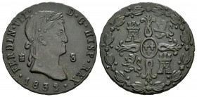 Fernando VII (1808-1833). 8 maravedís. 1832. Segovia. (Cal-1696). Ae. 11,03 g. EBC-. Est...50,00.