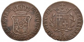 Fernando VII (1808-1833). 3 cuartos. 1823. Cataluña. (Cal-1526). Ae. 7,31 g. MBC+. Est...60,00.