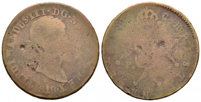 Fernando VII (1808-1833). 6 maravedís. 1819. Pamplona. (Cal-1635). Ae. 12,60 g. ...