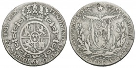 Fernando VII (1808-1833). Medalla de proclamación. 1808. Madrid. (Ha-2). Ag. 5,69 g. 25 mm. Módulo de 2 reales. BC+. Est...15,00.