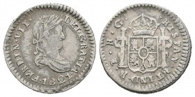 Fernando VII (1808-1833). 1/2 real. 1821. Zacatecas. RG. (Cal-1427). Ag. 1,71 g. MBC+. Est...65,00.