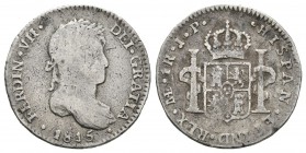 Fernando VII (1808-1833). 1 real. 1815. Lima. JP. (Cal-1134). Ag. 3,04 g. BC. Est...20,00.