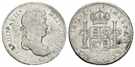 Fernando VII (1808-1833). 1 real. 1816. Lima. JP. (Cal-1135). Ag. 3,29 g. MBC-. Est...25,00.