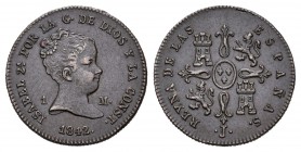 Isabel II (1833-1868). 1 maravedí. 1842. Jubia. (Cal-565). Ae. 1,41 g. EBC-. Est...80,00.