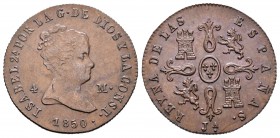 Isabel II (1833-1868). 4 maravedís. 1850. Jubia. (Cal-520). Ae. 4,68 g. EBC. Est...40,00.