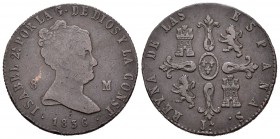 Isabel II (1833-1868). 8 maravedís. 1836. Jubia. (Cal-474). Ae. 9,84 g. Valor en anverso. Marca de ceca JA. Muy rara. Se trata de la moneda más rara d...