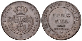 Isabel II (1833-1868). 1/2 real. 1848. Madrid. (Cal-572). Ae. 18,71 g. EBC-. Est...150,00.