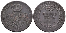 Isabel II (1833-1868). 1/2 real. 1853. Segovia. (Cal-578). Ae. 18,27 g. Golpes en el canto. MBC-. Est...18,00.