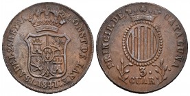 Isabel II (1833-1868). 3 cuartos. 1841. Barcelona. (Cal-708). Ae. 7,13 g. MBC+. Est...35,00.