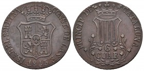 Isabel II (1833-1868). 6 cuartos. 1843. Barcelona. (Cal-692). Ae. 13,27 g. MBC. Est...25,00.