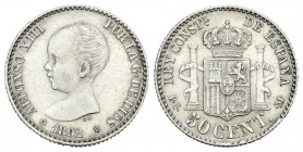 Alfonso XIII (1886-1931). 50 céntimos. 1892*9-2. Madrid. PGM. (Cal-55). Ag. 2,48 g. EBC-. Est...20,00.