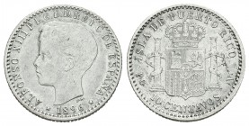 Alfonso XIII (1886-1931). 10 centavos. 1896. Puerto Rico. PGV. (Cal-85). Ag. 2,47 g. MBC-. Est...40,00.