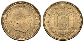 Estado español (1936-1975). 1 peseta. 1947*19-49. Madrid. (Cal-77). 3,43 g. SC. Est...60,00.