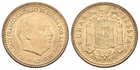 Estado español (1936-1975). 1 peseta. 1947*19-54. Madrid. (Cal-82). 3,53 g. SC. Est...50,00.