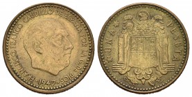 Estado español (1936-1975). 1 peseta. 1947*19-56. Madrid. (Cal-83). Cu-Ni. 3,39 g. Escasa. MBC+. Est...80,00.