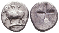 Thrace, Byzantion. 340-320 B.C. AR .

Reference:

Condition: Very Fine

Weight: 5,2 gr
Diameter: 16,9 mm