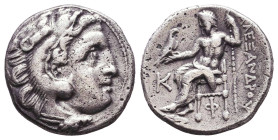 KINGS of MACEDON. Alexander III 'the Great'. 336-323 BC. AR Drachm. 

Reference:

Condition: Very Fine

Weight: 4,2 gr 
Diameter: 16,4 mm