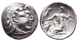 KINGS of MACEDON. Alexander III 'the Great'. 336-323 BC. AR Drachm. 

Reference:

Condition: Very Fine

Weight: 2,5 gr
Diameter: 17,9 mm