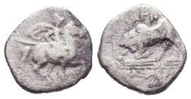 Ionia, Magnesia on the Meander. Ca. 350-325 B.C. AR obol 
Reference:

Condition: Very Fine


Weight: 1,2 gr
Diameter: 11,3