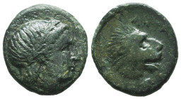 Greek Coins. 4th - 3rd century B.C. AE
Reference:

Condition: Very Fine

Weight: 6,3 gr
Diameter: 20,5