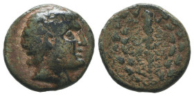 Greek Coins. 4th - 3rd century B.C. AE
Reference:

Condition: Very Fine

Weight: 3 gr 
Diameter: 15,7