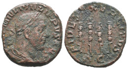 Philip I. A.D. 244-249. Æ sestertius.
Reference:

Condition: Very Fine

Weight: 16,3gr
Diameter: 25,7mm