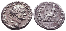 Vespasian. A.D. 69-79. AR denarius
Reference:

Condition: Very Fine

Weight: 3,1gr
Diameter: 16,8mm